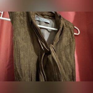 Marc New York Andrew Mark Brown Lacey Sheath w/ Light Shimmer Textured Dress